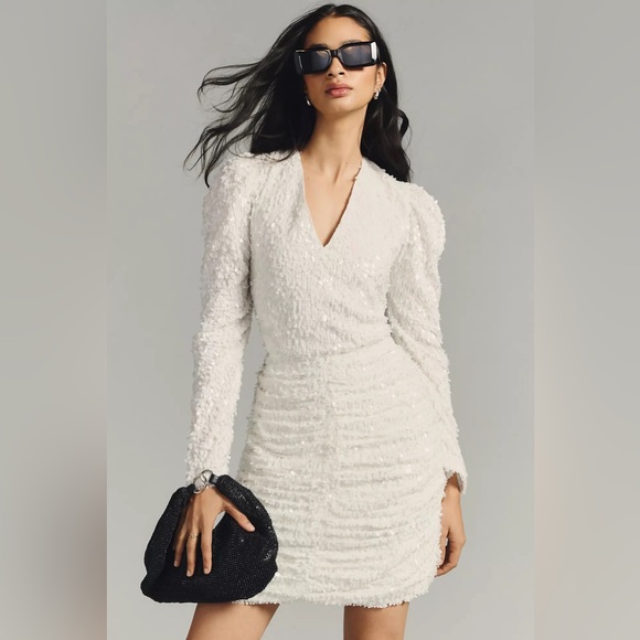 Anthropologie sequined dress 🤍 - Picture 1 of 8